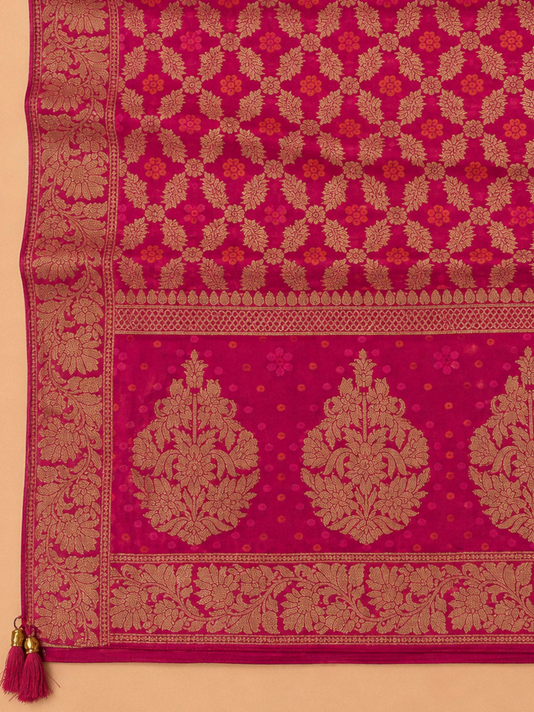 Pista Green Chanderi Embroidered Unstitched Dress Material
