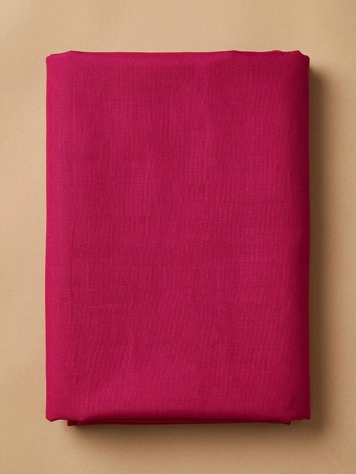 Peach Chanderi Embroidered Unstitched Dress Material