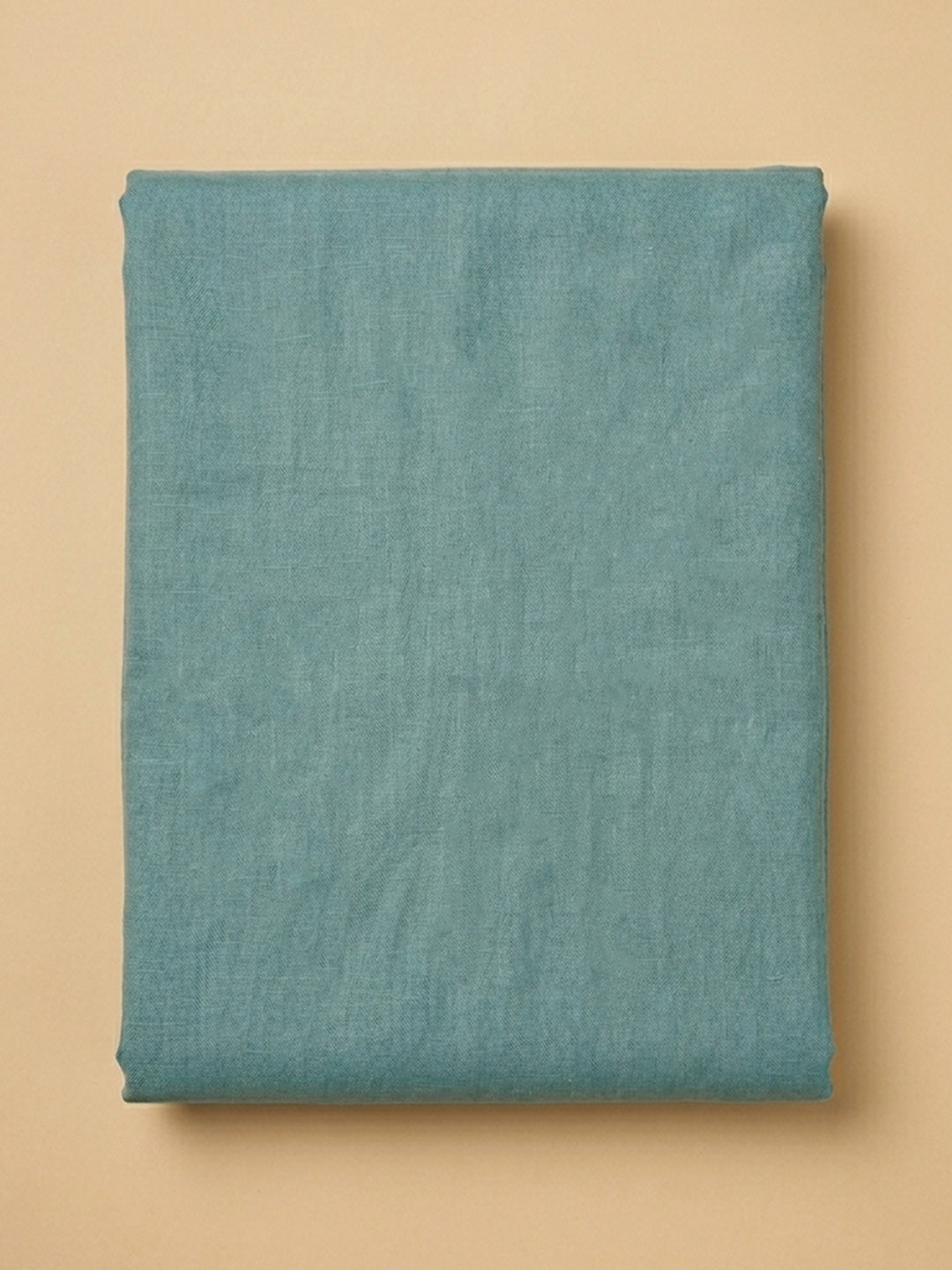 Blue Embroidered Linen Blend Unstitched Suit &amp; Pant With Linen Dupatta