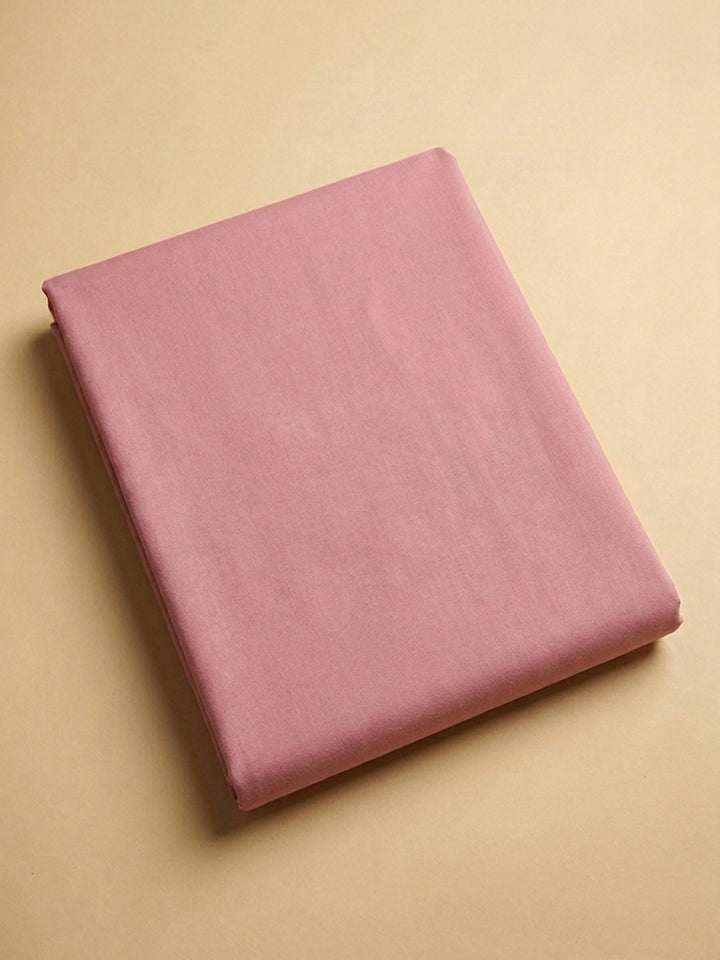 Pink Embroidered Cotton Blend Unstitched Suit &amp; Pant With Cotton Dupatta