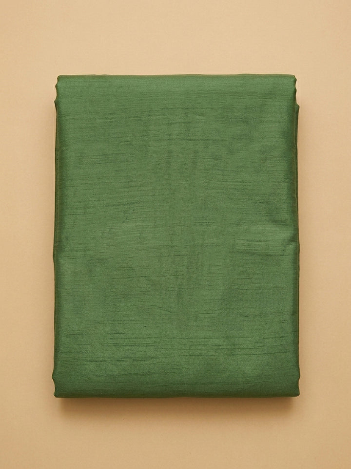 Bottle Green Embroidered Chanderi Unstitched Suit &amp; Pant With Chanderi Dupatta
