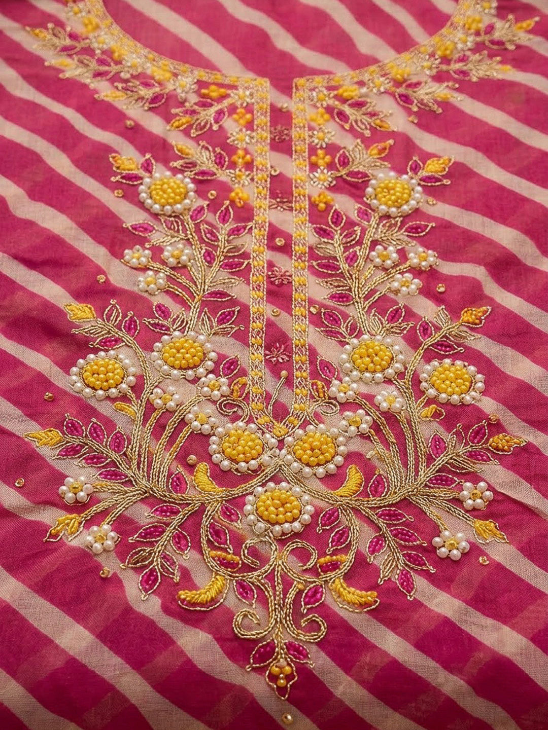 Rani Chanderi Embroidered Unstitched Dress Material