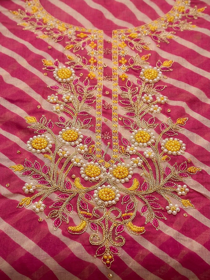 Rani Chanderi Embroidered Unstitched Dress Material