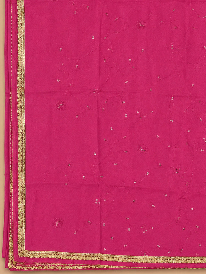 Rani Chanderi Embroidered Unstitched Dress Material