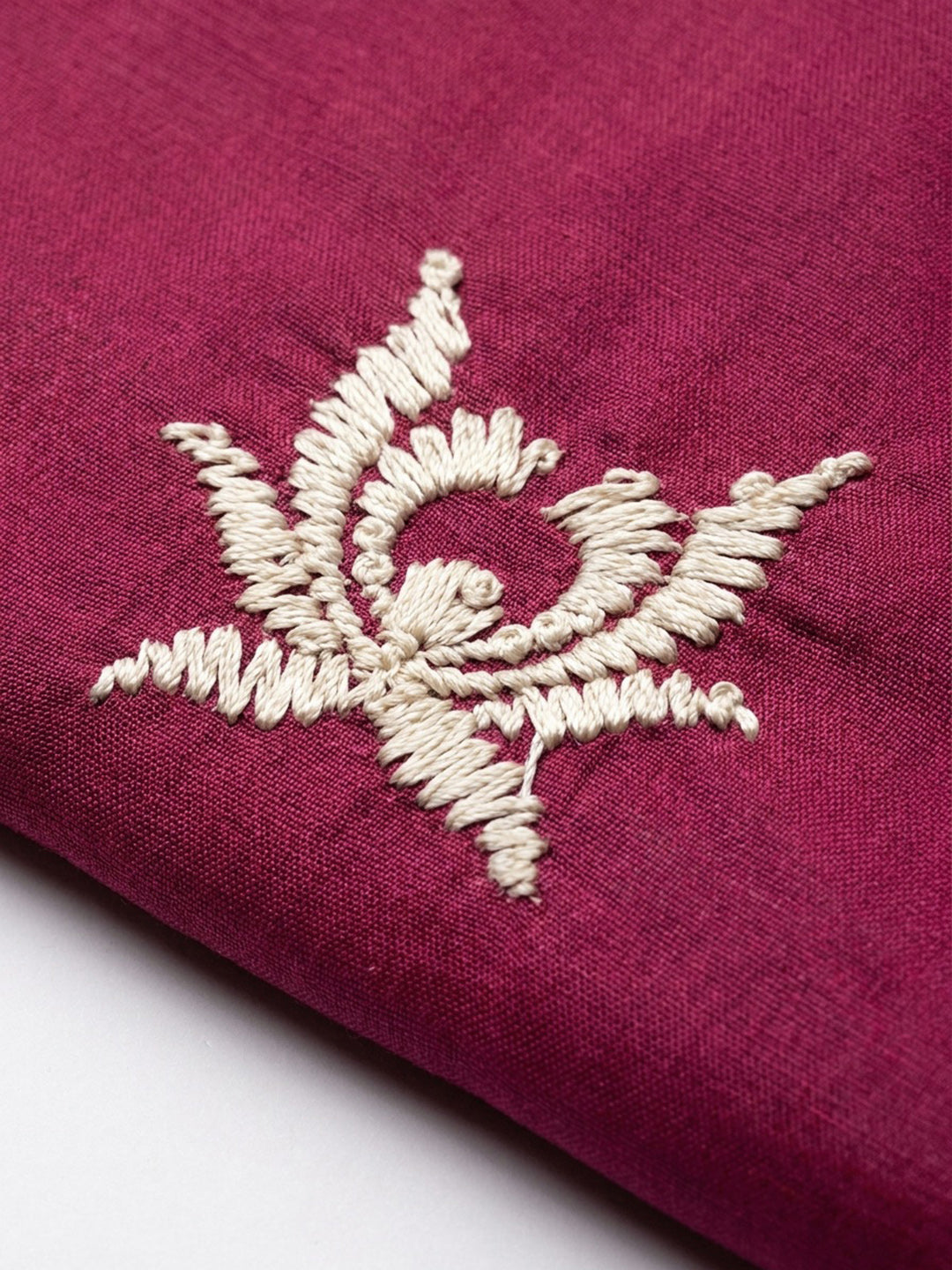 Onion Pink Embroidery Cotton Blend Unstitched Dress Material