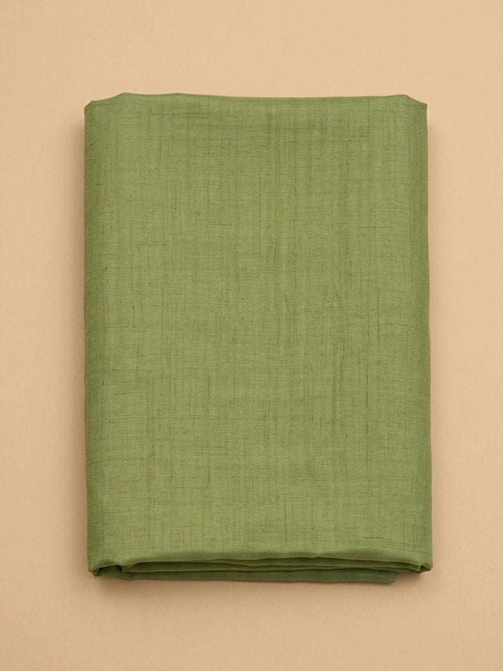Pista Green Embroidery Chanderi Unstitched Dress Material