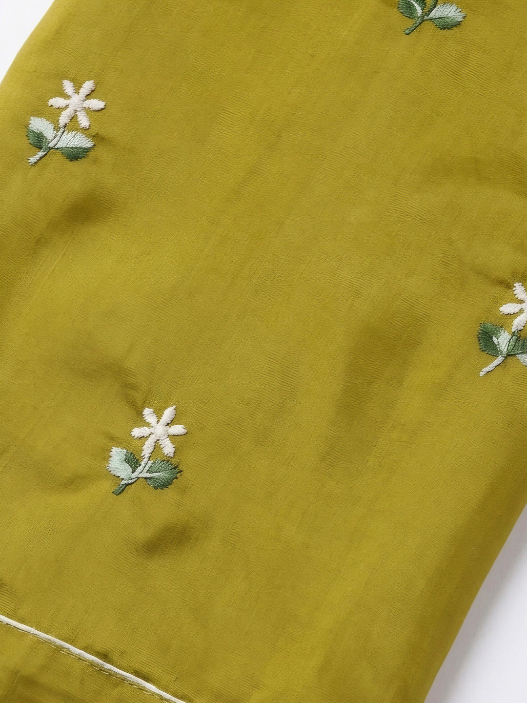 Mehndi Embroidery Chanderi Unstitched Dress Material
