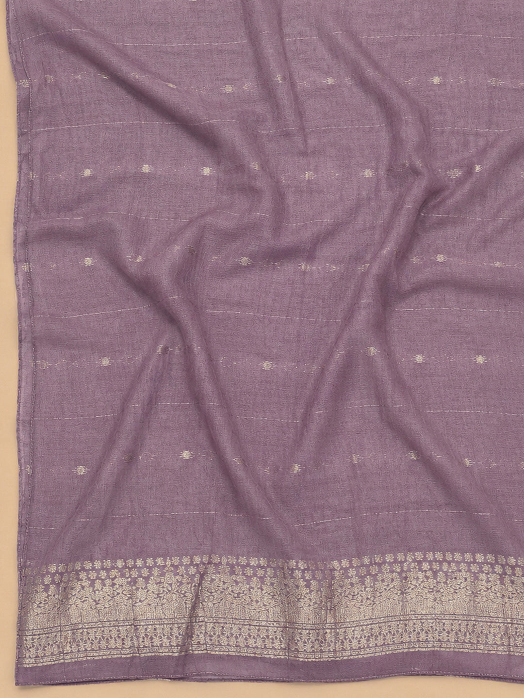Purple Embroidery Chanderi Unstitched Dress Material