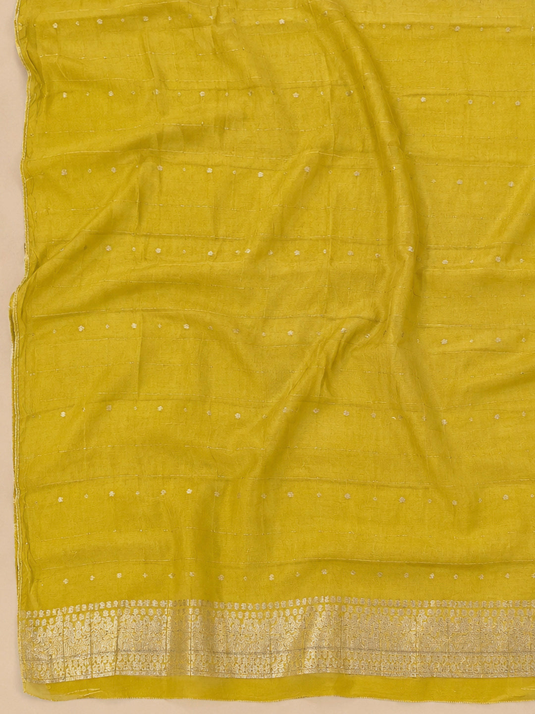 Yellow Embroidery Chanderi Unstitched Dress Material