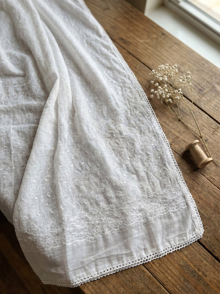 Neck Embroidered Cotton Blend Unstitched Suit With Dupatta