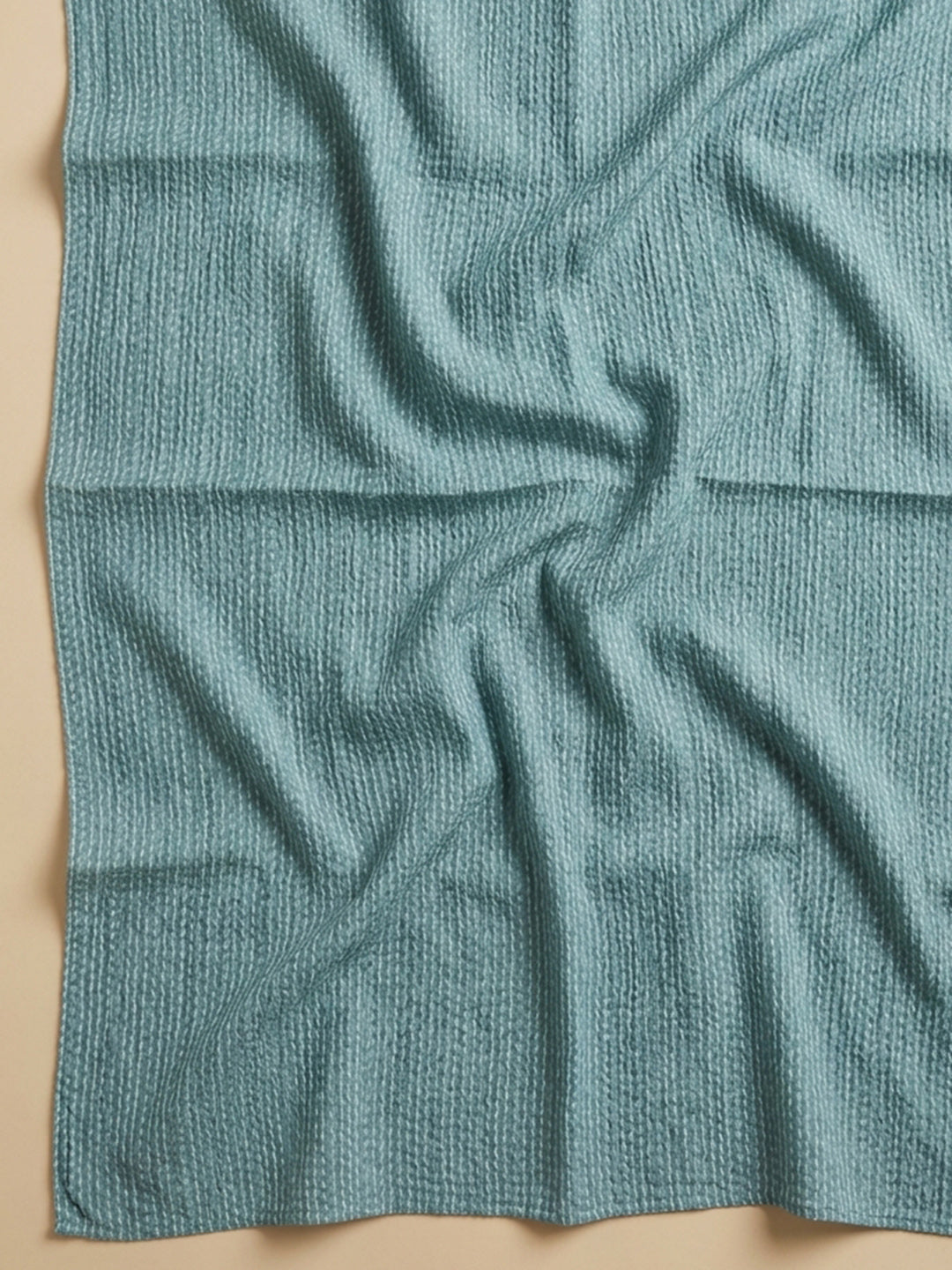 Sea Green Embroidered Cotton Blend Unstitched Suit With Pant &amp; Dupatta