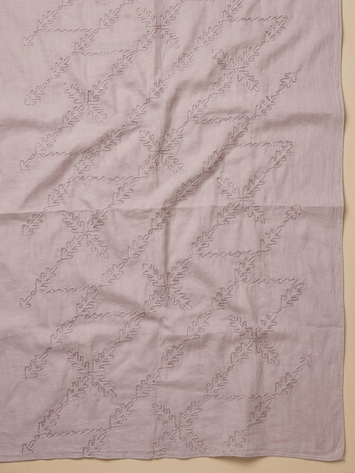 Pink Printed Cotton Blend Unstitched Dress Material