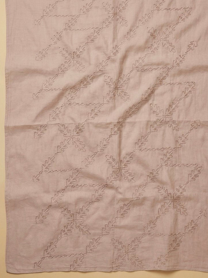 Pink Printed Cotton Blend Unstitched Dress Material