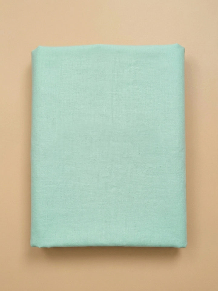 Sea Green Printed Cotton Blend Unstitched Dress Material