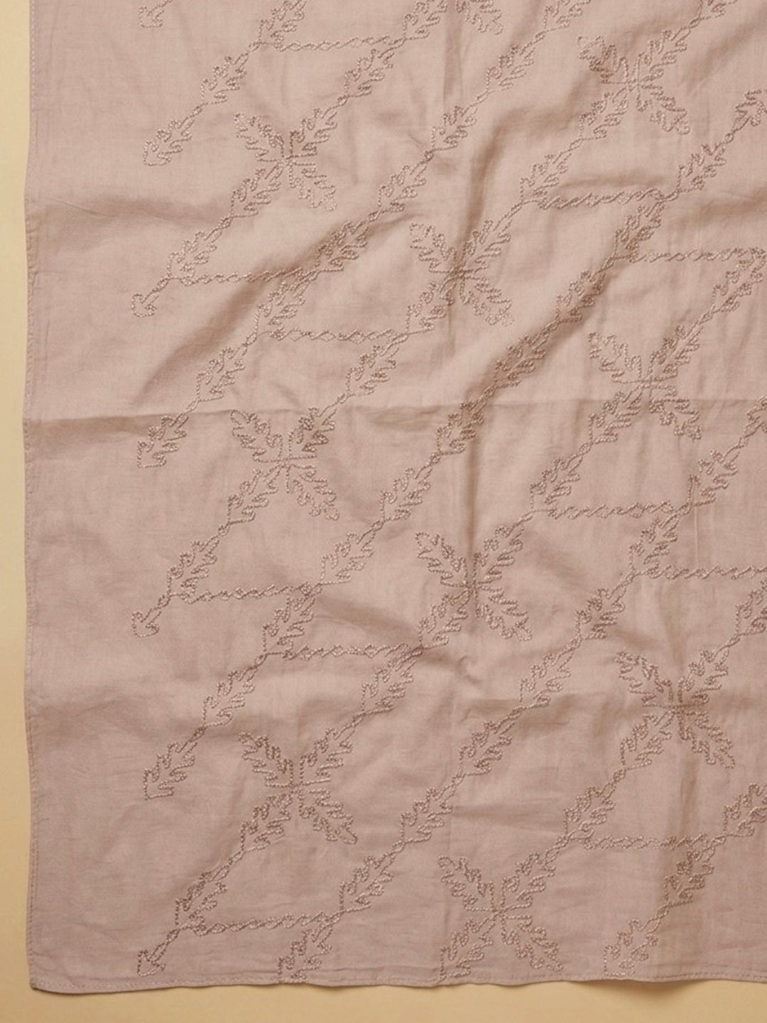 Pink Printed Cotton Blend Unstitched Dress Material