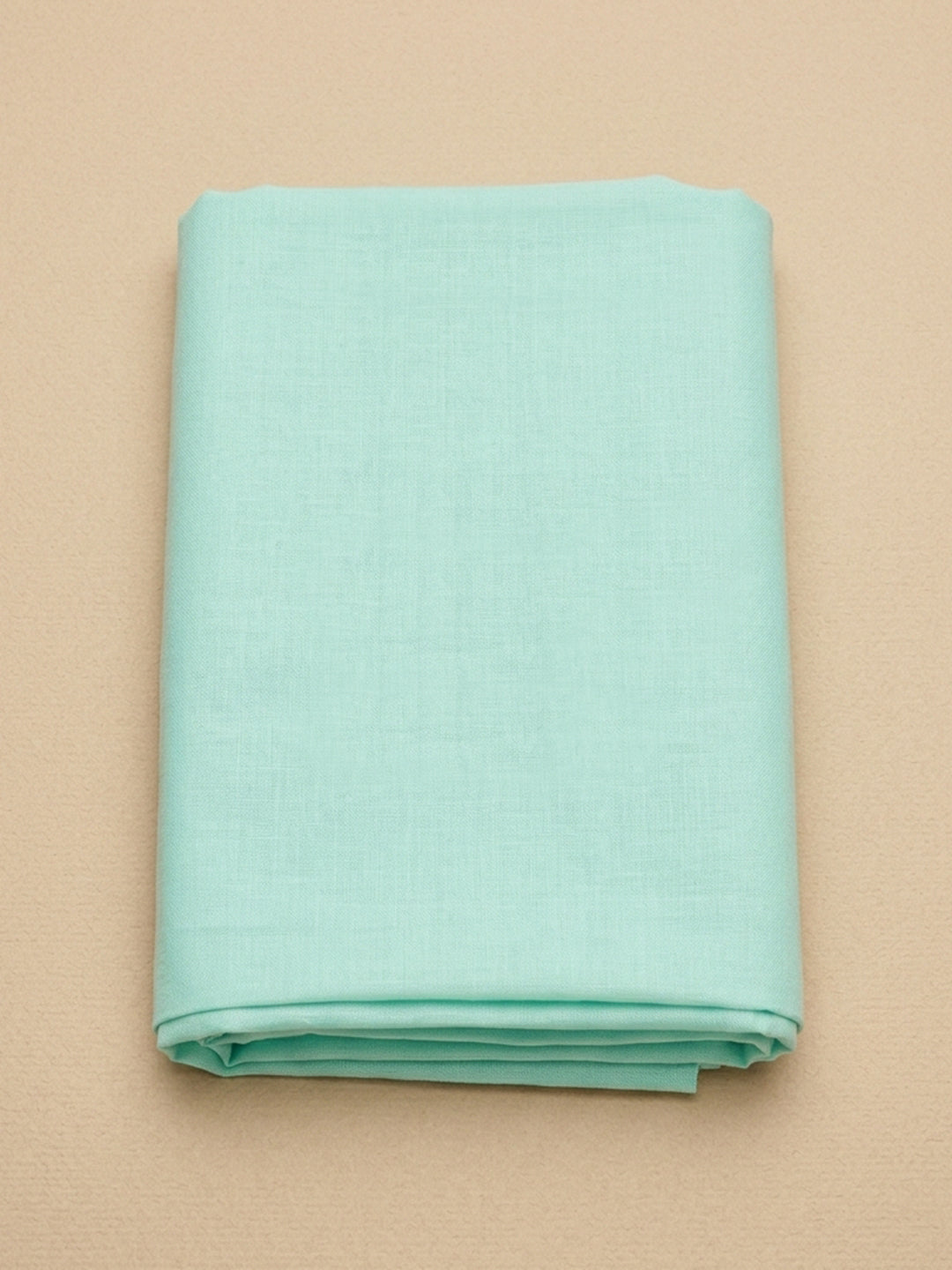 Sea Green Printed Cotton Blend Unstitched Dress Material