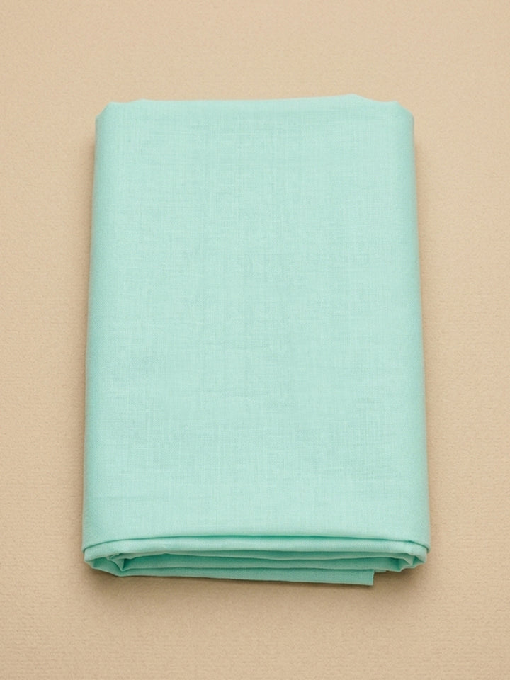 Sea Green Printed Cotton Blend Unstitched Dress Material