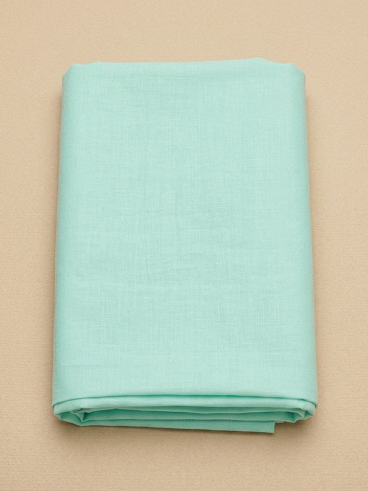 Sea Green Printed Cotton Blend Unstitched Dress Material