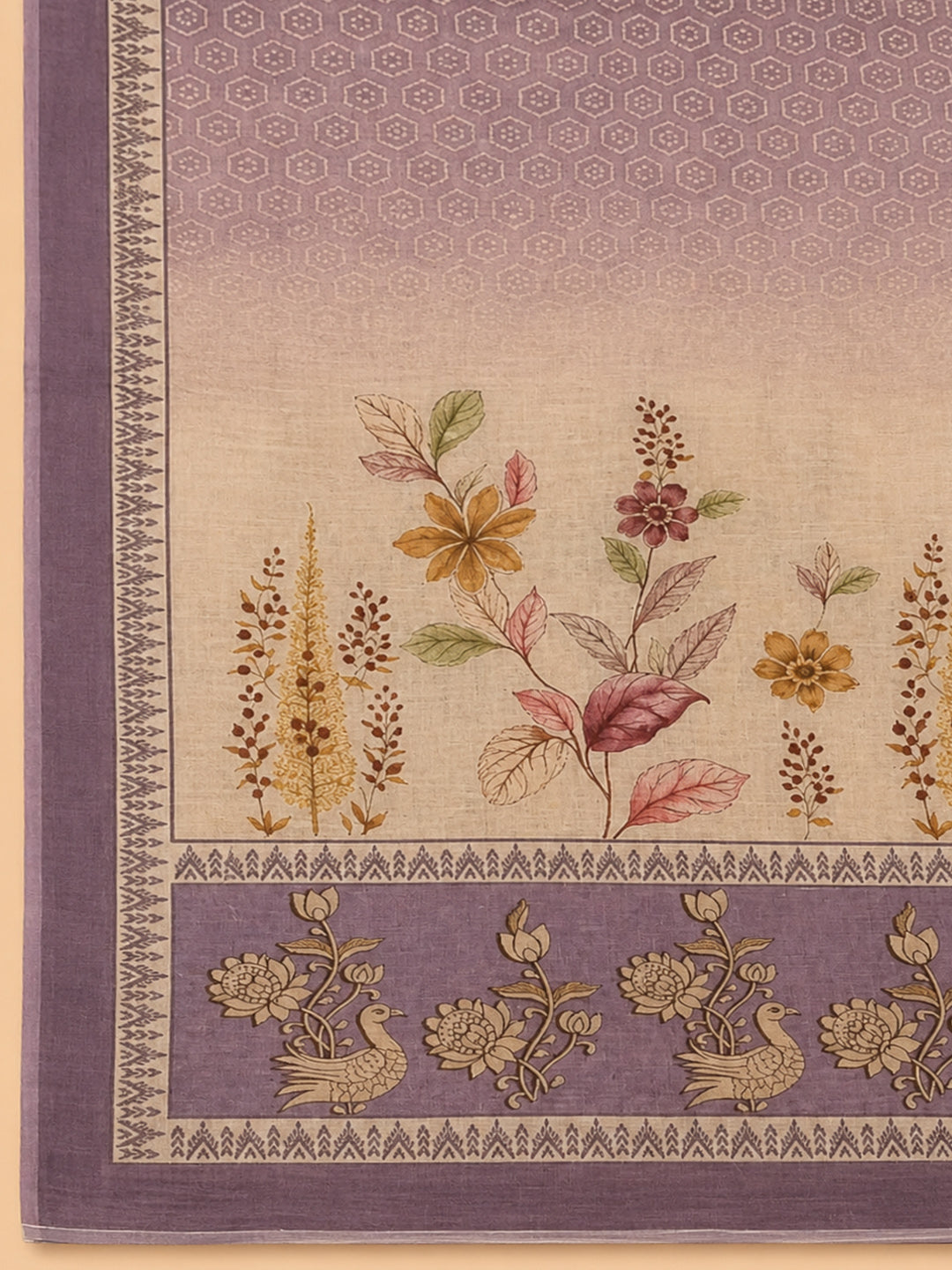 Purple  Chanderi Unstitched Dress Material