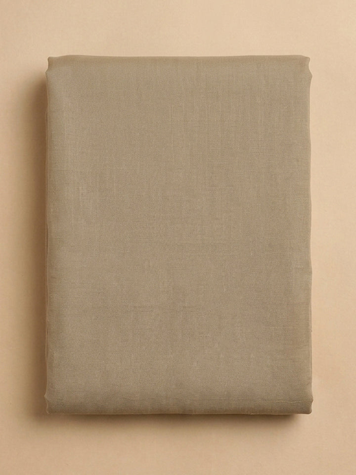 Beige  Chanderi Unstitched Dress Material