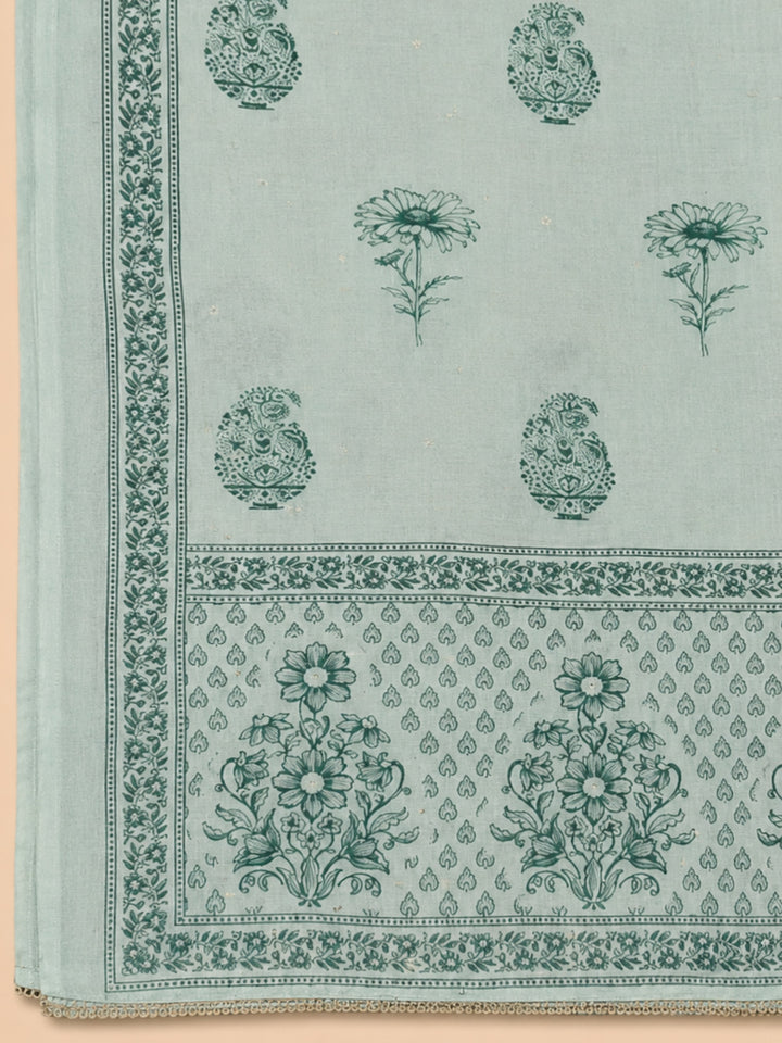 Sky Blue  Chanderi Unstitched Dress Material