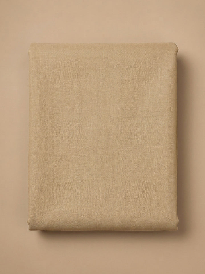 Beige  Chanderi Unstitched Dress Material