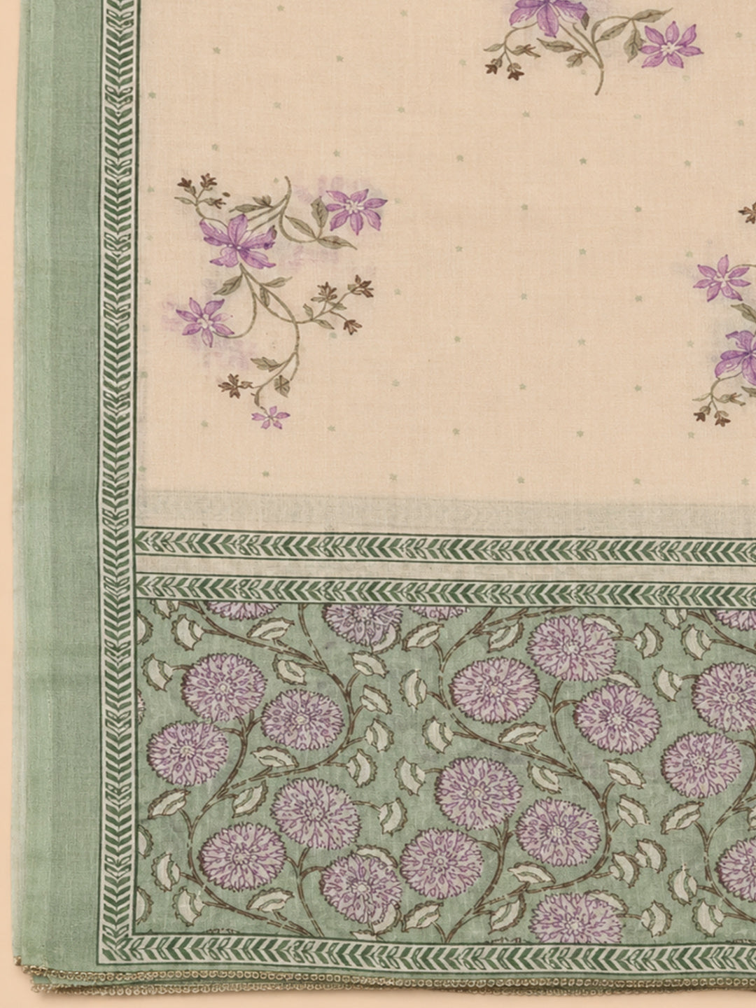 Sea Green  Chanderi Unstitched Dress Material