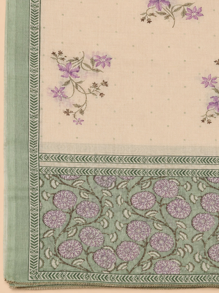 Sea Green  Chanderi Unstitched Dress Material