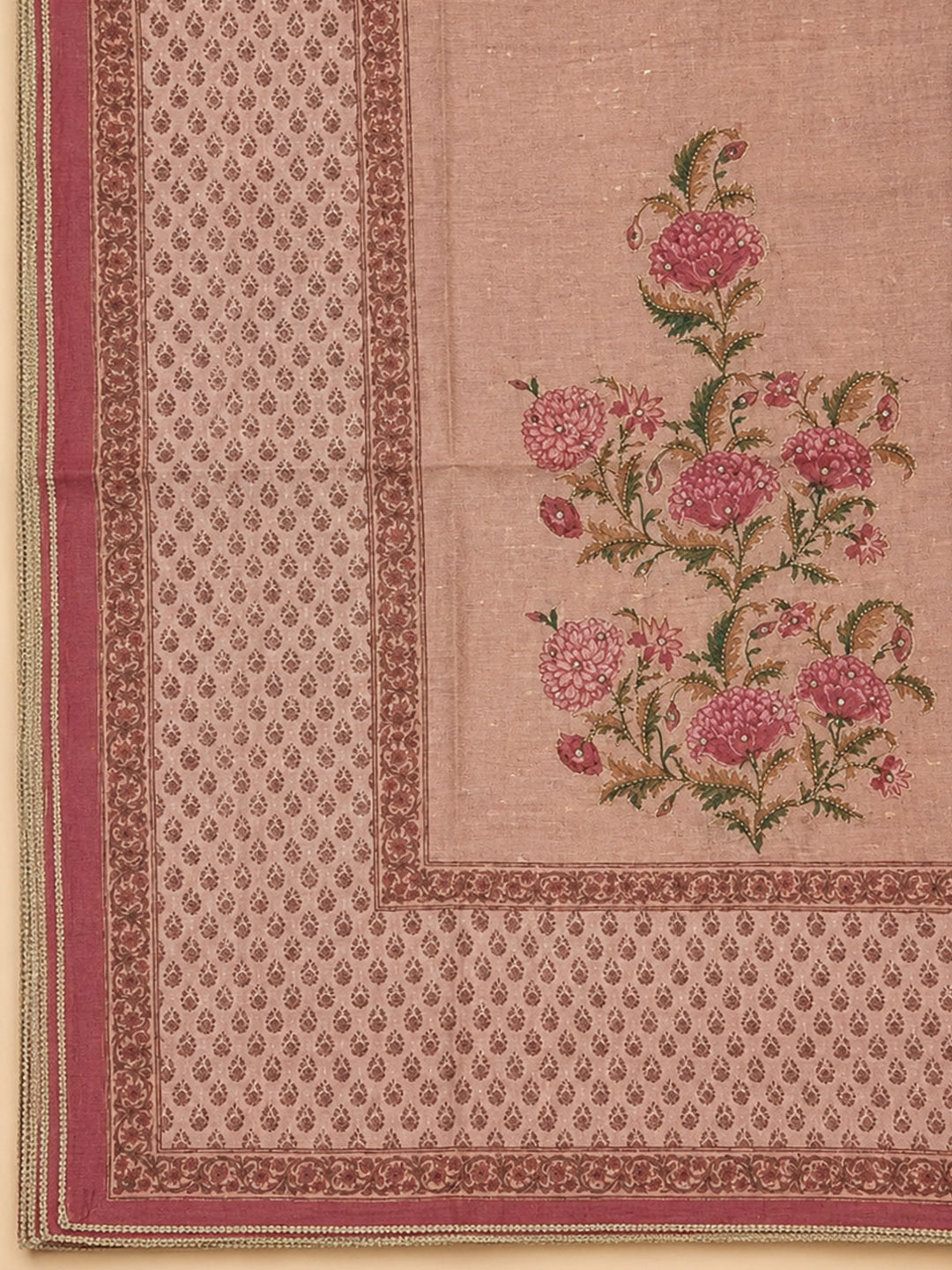 Dusty Pink  Chanderi Unstitched Dress Material