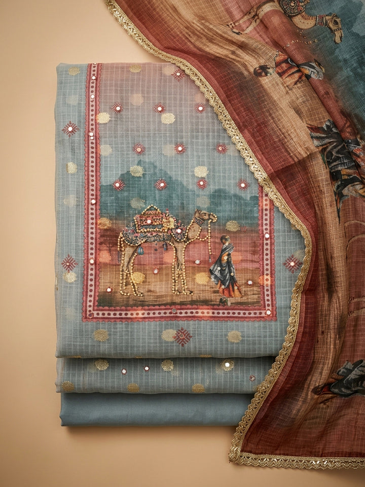Firozee  Cotton Unstitched Dress Material