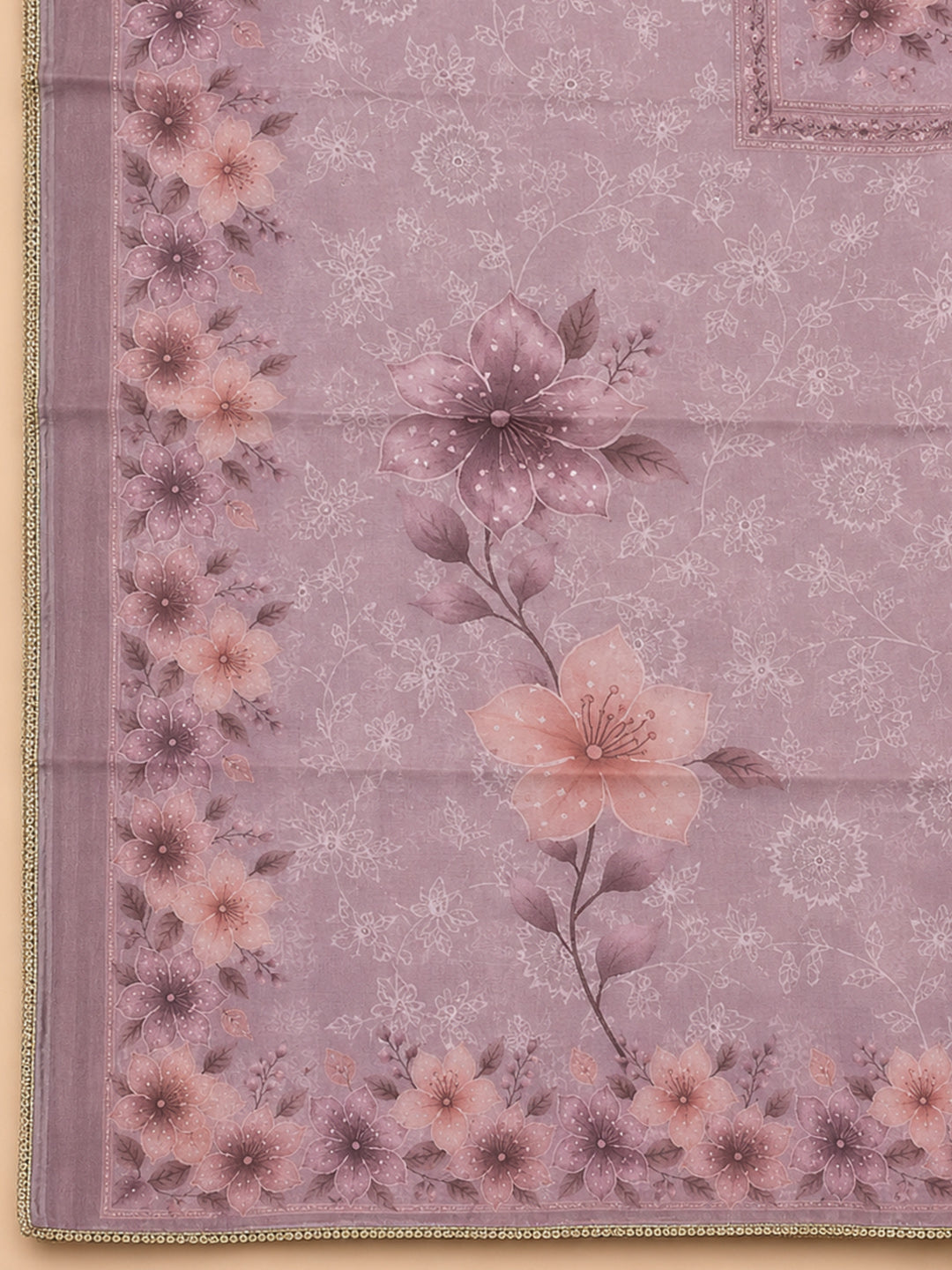 Lavender  Chanderi Unstitched Dress Material