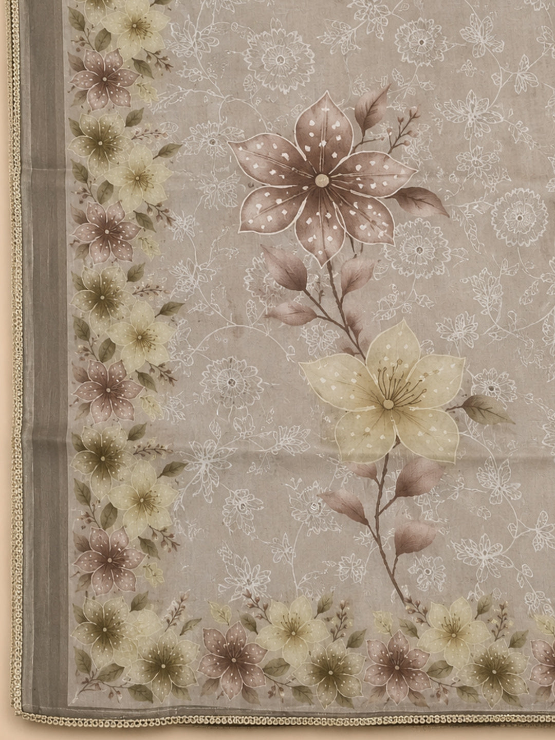 Mouse  Chanderi Unstitched Dress Material