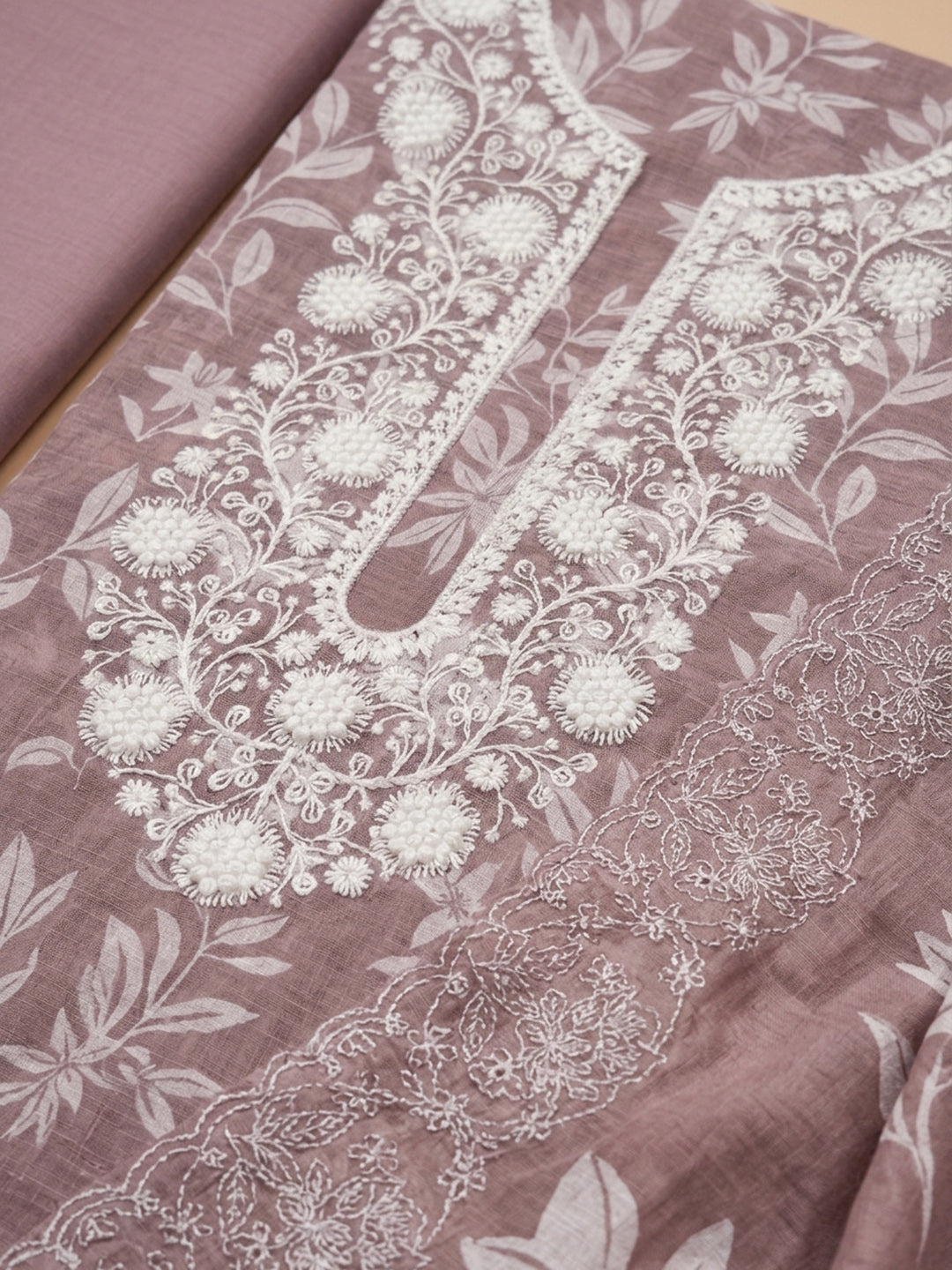 Onion Pink  Cotton Unstitched Dress Material