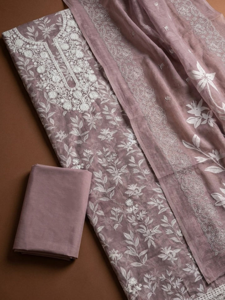 Onion Pink  Cotton Unstitched Dress Material