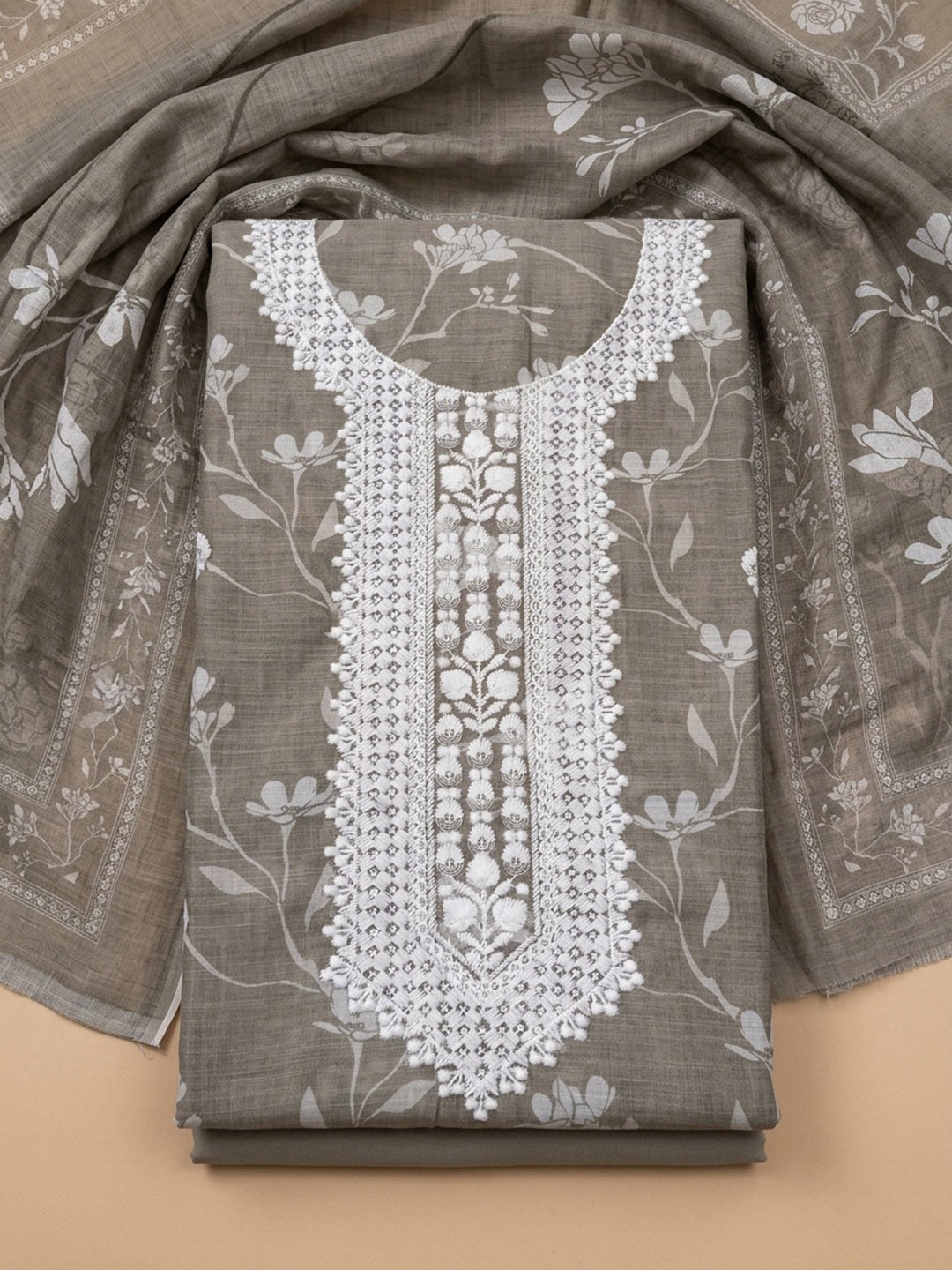 Mouse  Chanderi Unstitched Dress Material