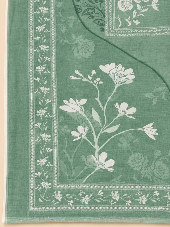 Sea Green  Chanderi Unstitched Dress Material