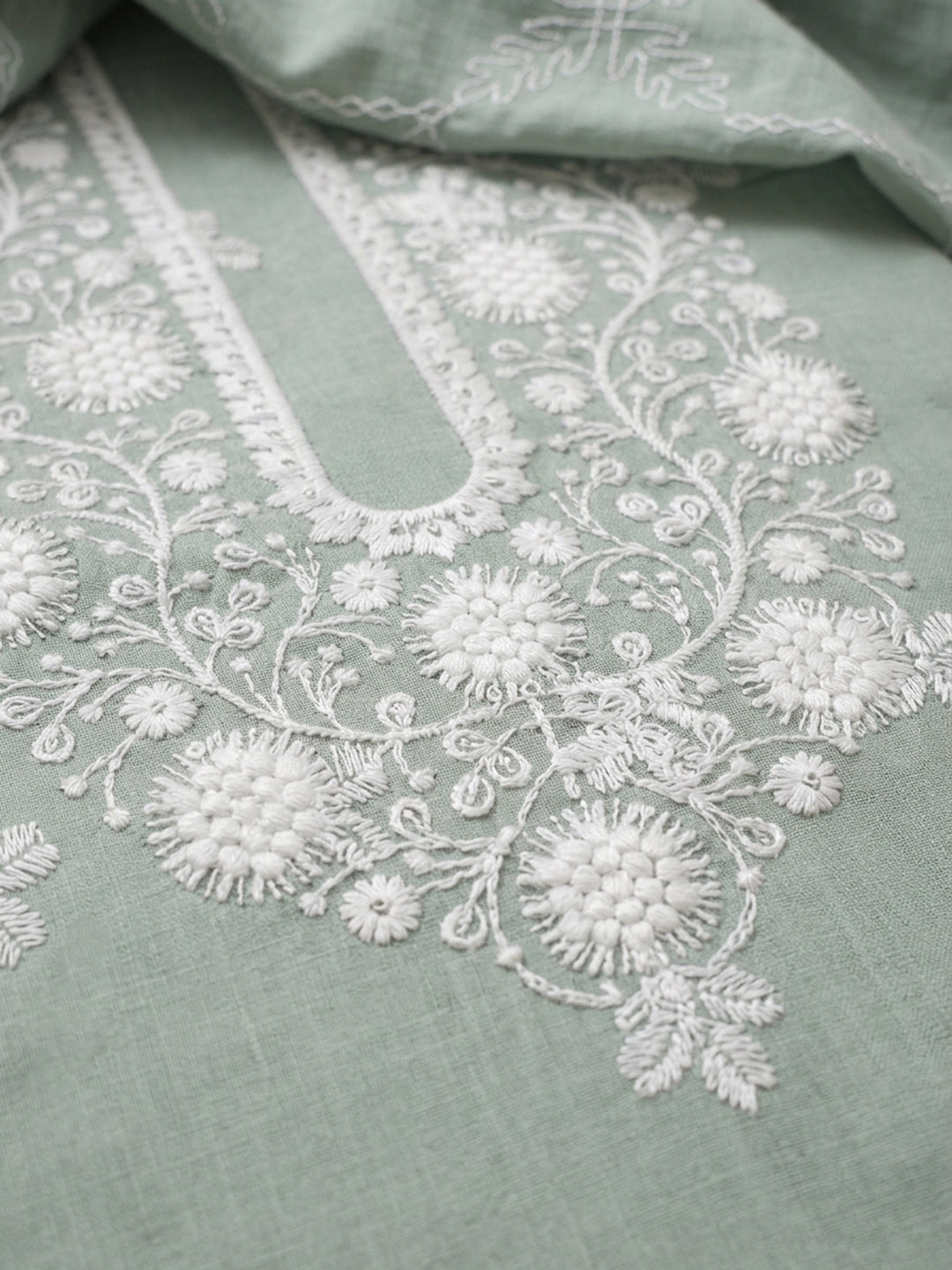 Aqua  Cotton Unstitched Dress Material