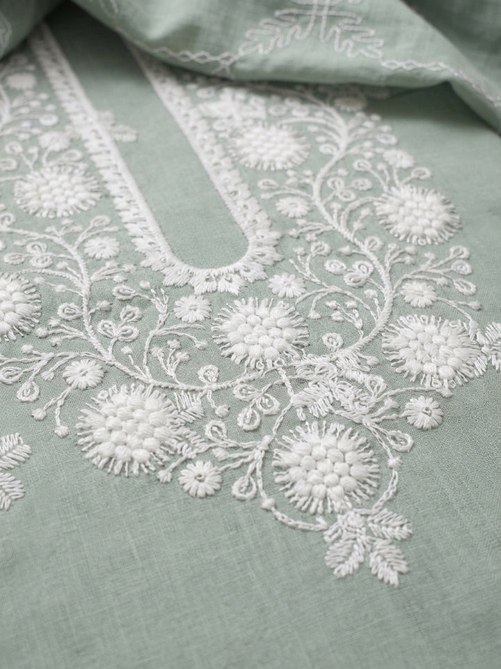 Aqua  Cotton Unstitched Dress Material