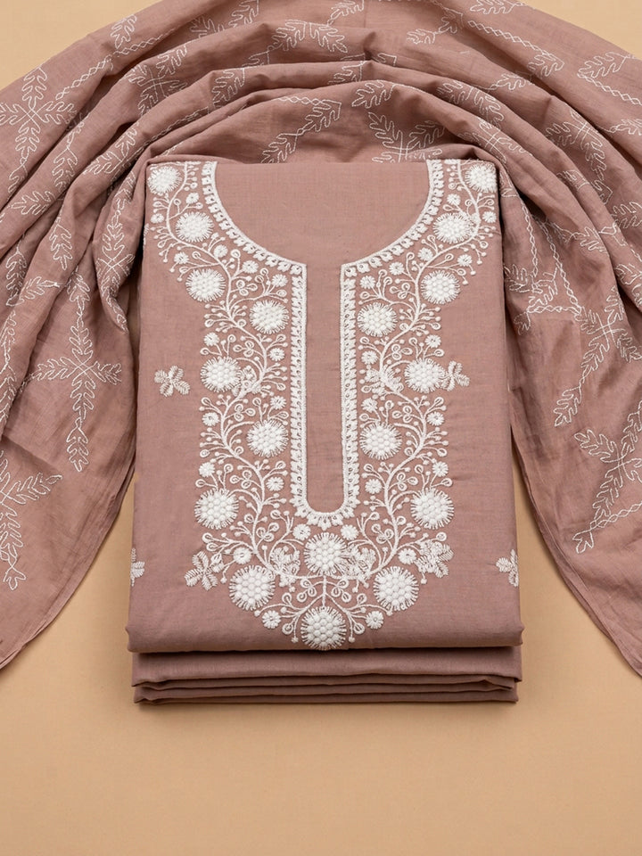 Onion Pink  Cotton Unstitched Dress Material