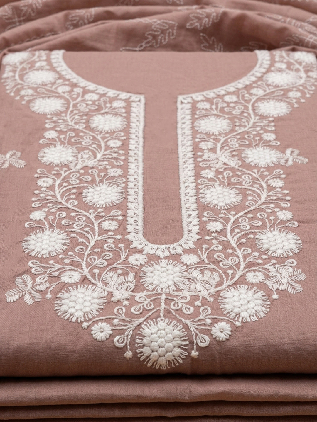 Onion Pink  Cotton Unstitched Dress Material