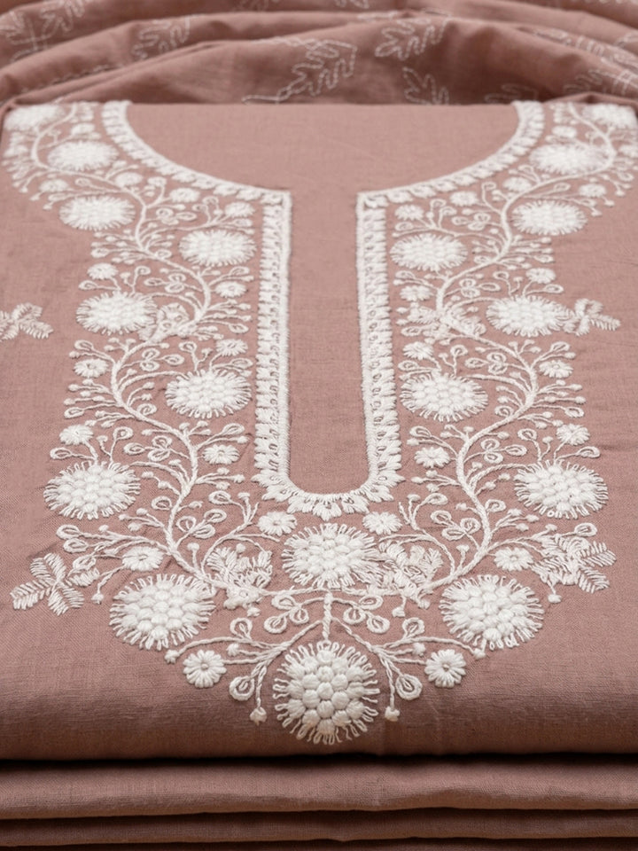 Onion Pink  Cotton Unstitched Dress Material