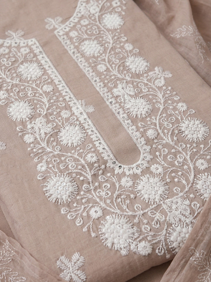 Peach  Cotton Unstitched Dress Material