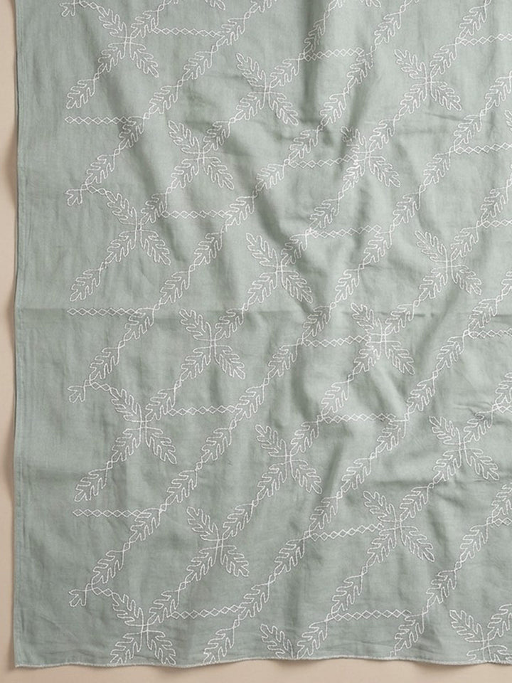Grey  Cotton Unstitched Dress Material