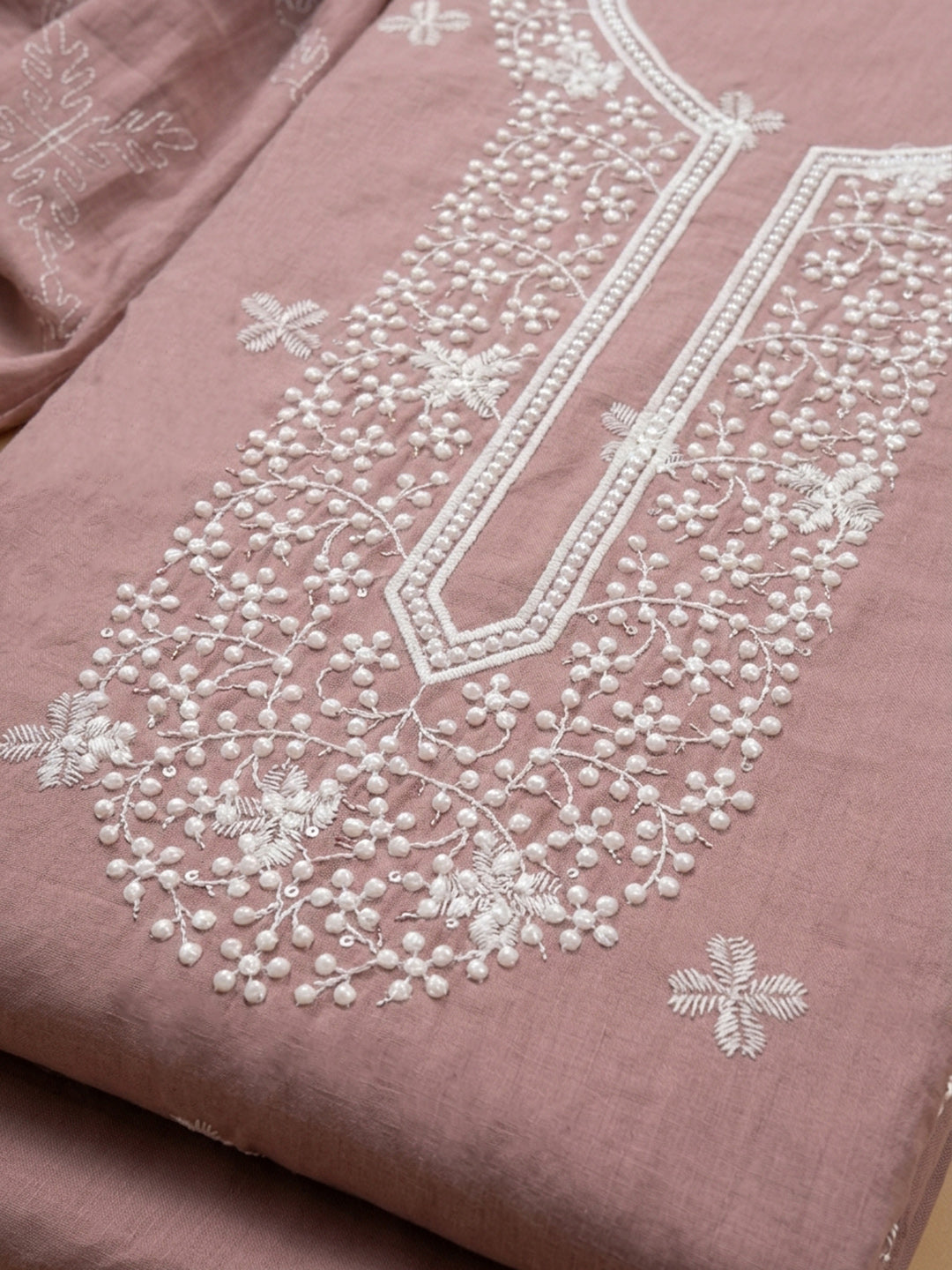 Onion Pink  Cotton Unstitched Dress Material