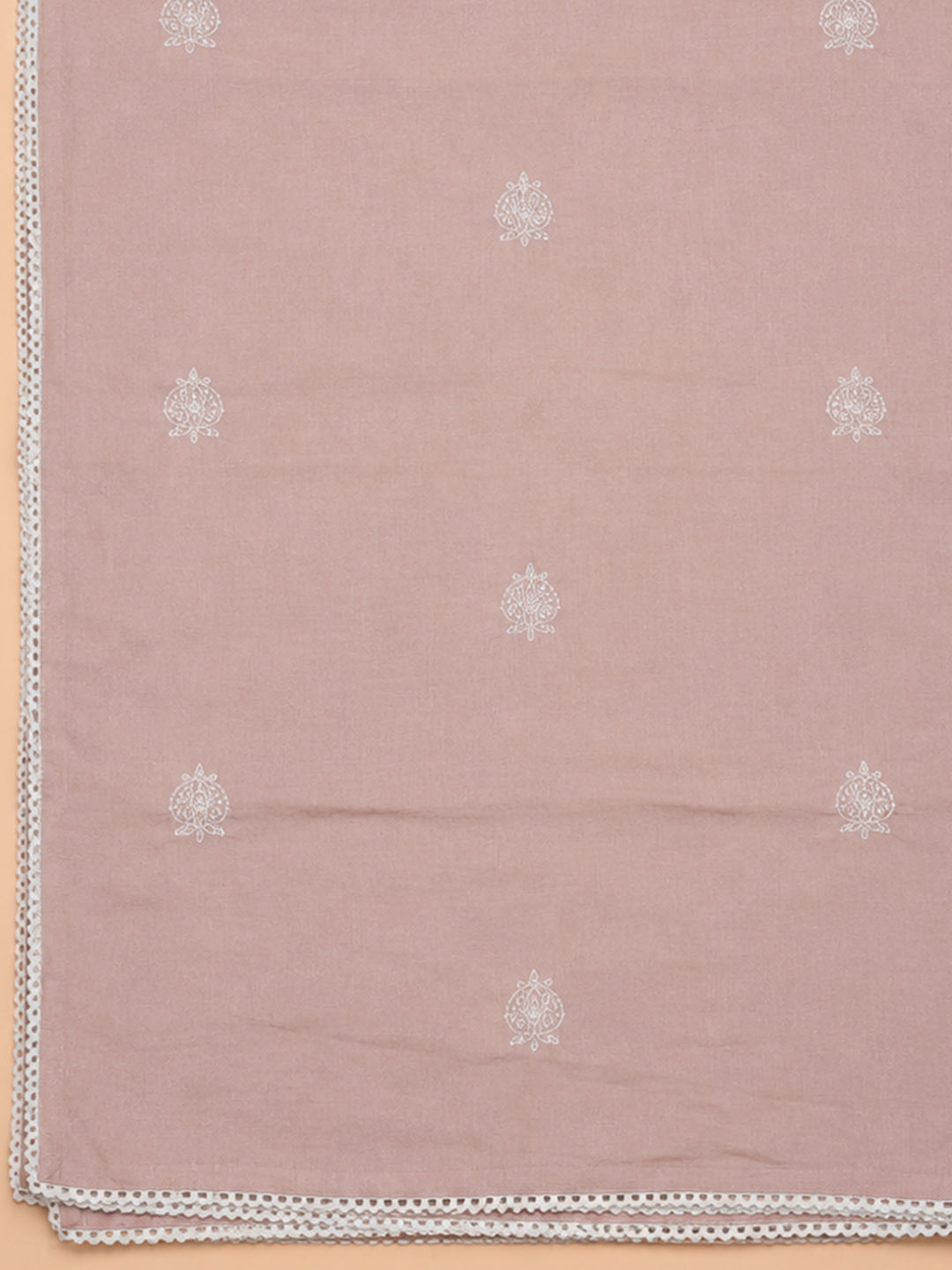 Pink Embroidery Cotton Unstitched Dress Material