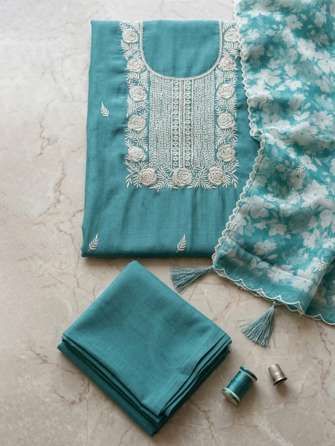 Firozee  Chanderi Unstitched Dress Material