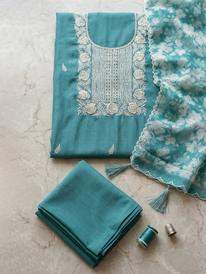 Firozee  Chanderi Unstitched Dress Material