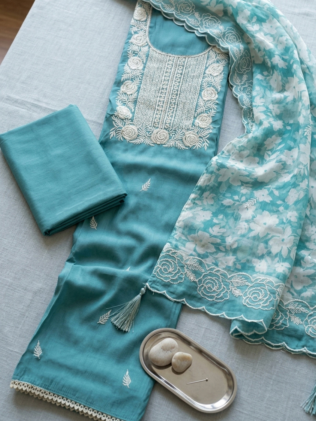 Firozee  Chanderi Unstitched Dress Material