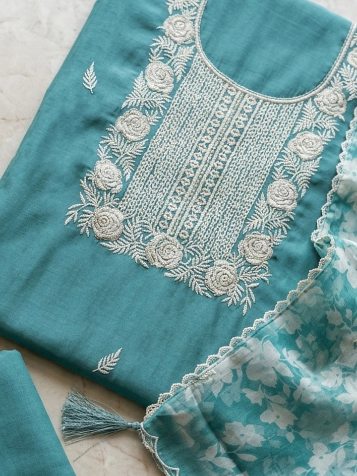 Firozee  Chanderi Unstitched Dress Material