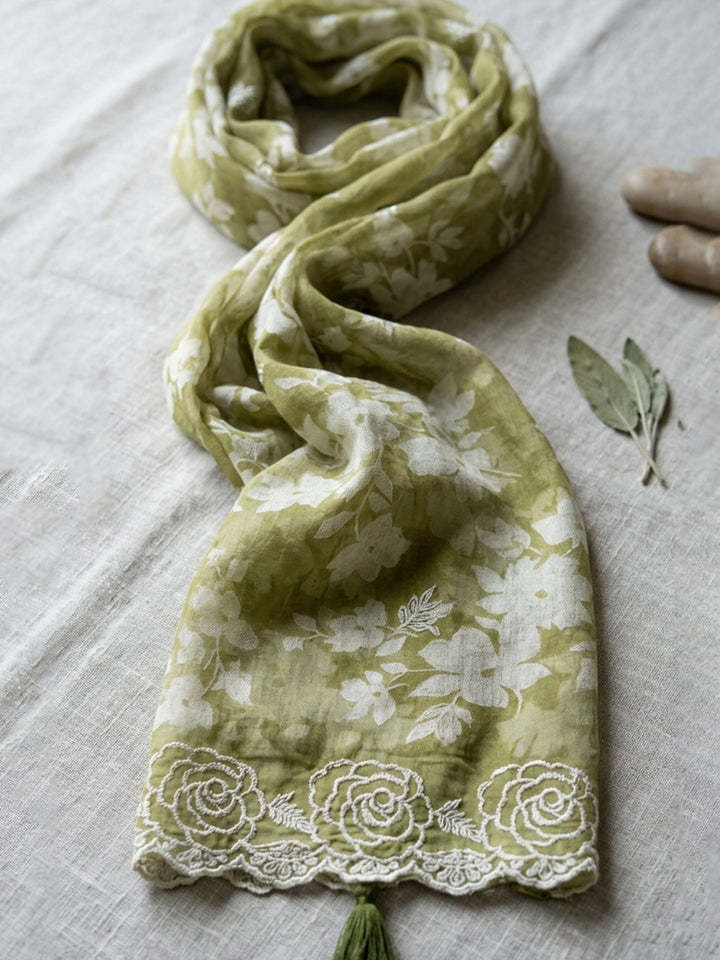Pista Green  Chanderi Unstitched Dress Material